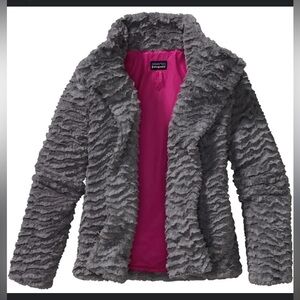 Girl’s Patagonia pelagic Sherpa fuzzy coat jacket spring casual Cozy $100 boho